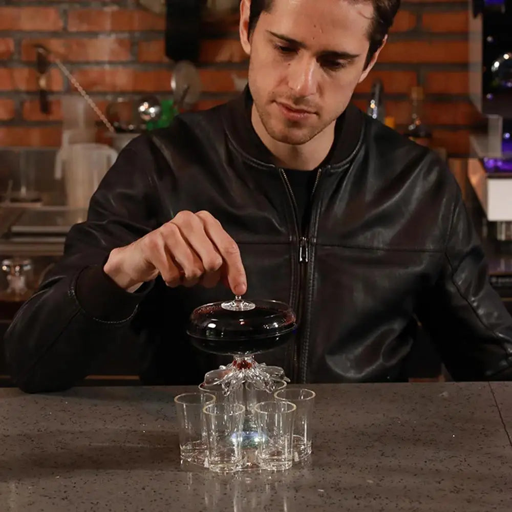 6 Shot Glass Wine Whisky Beer Dispenser Holder Liquor Dispenser Drinking Games Tools Home Party Bar Shot Glass for