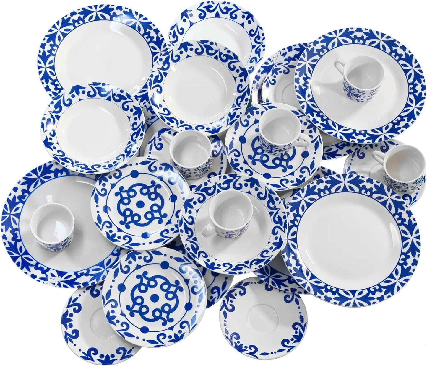 Nyana 6-30 PCs porcelain smart dinnerware Set | Dishwasher and microwave safe