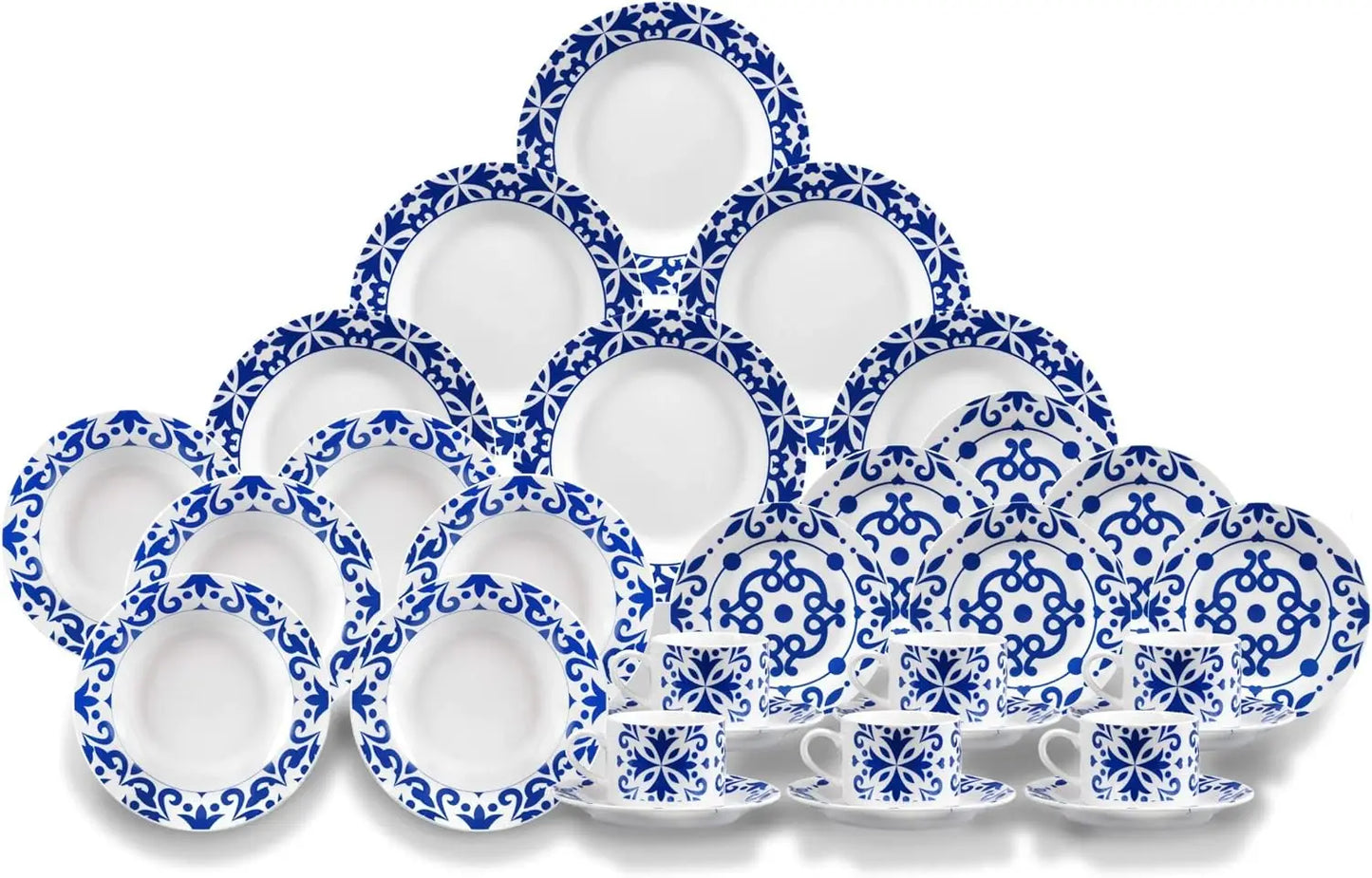 Nyana 6-30 PCs porcelain smart dinnerware Set | Dishwasher and microwave safe