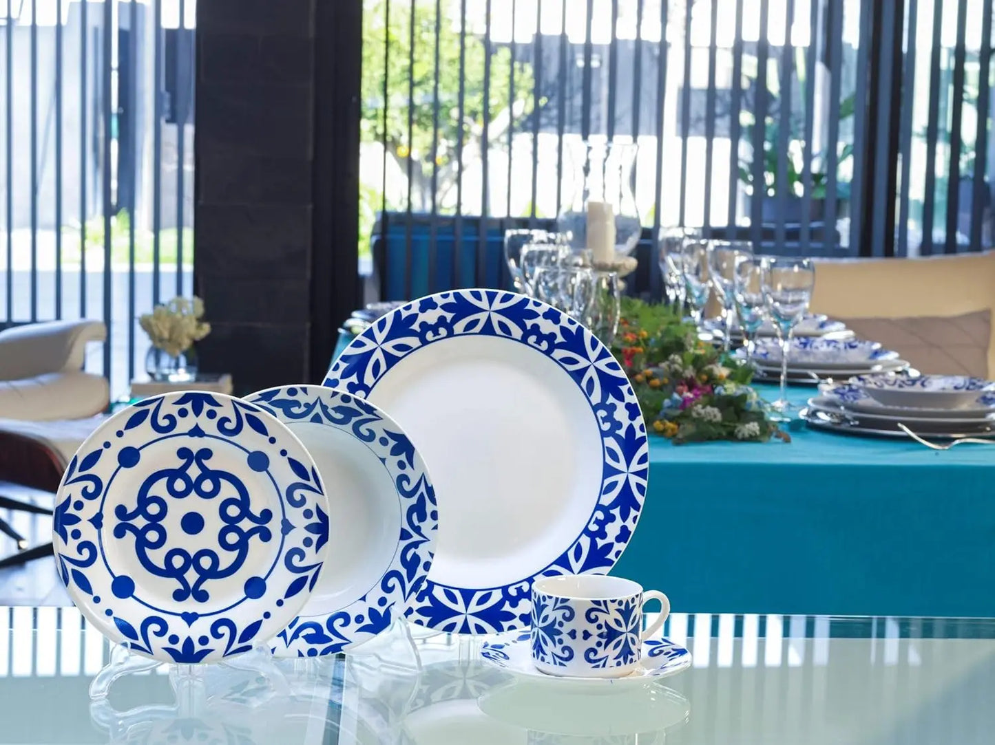 Nyana 6-30 PCs porcelain smart dinnerware Set | Dishwasher and microwave safe
