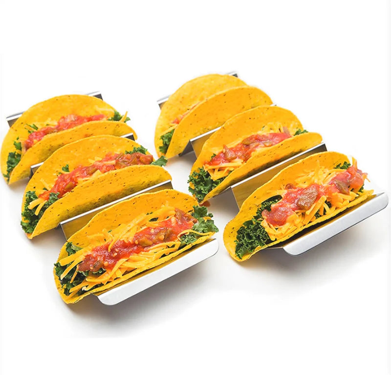 Taco Basket Holds 4 Shells Deep Fryer Taco Holder Baskets Taco Fry with Grip Handle French fries frying Fried basket tool