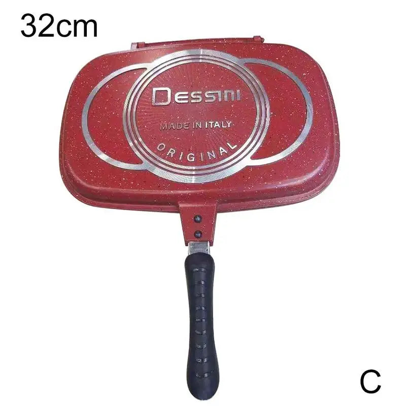 32Cm Double Sided Frying Pan Non-Stick Barbecue Tool Cookware Grill Frying Pan Injection Molding Home Cooking Kitchen Supplies