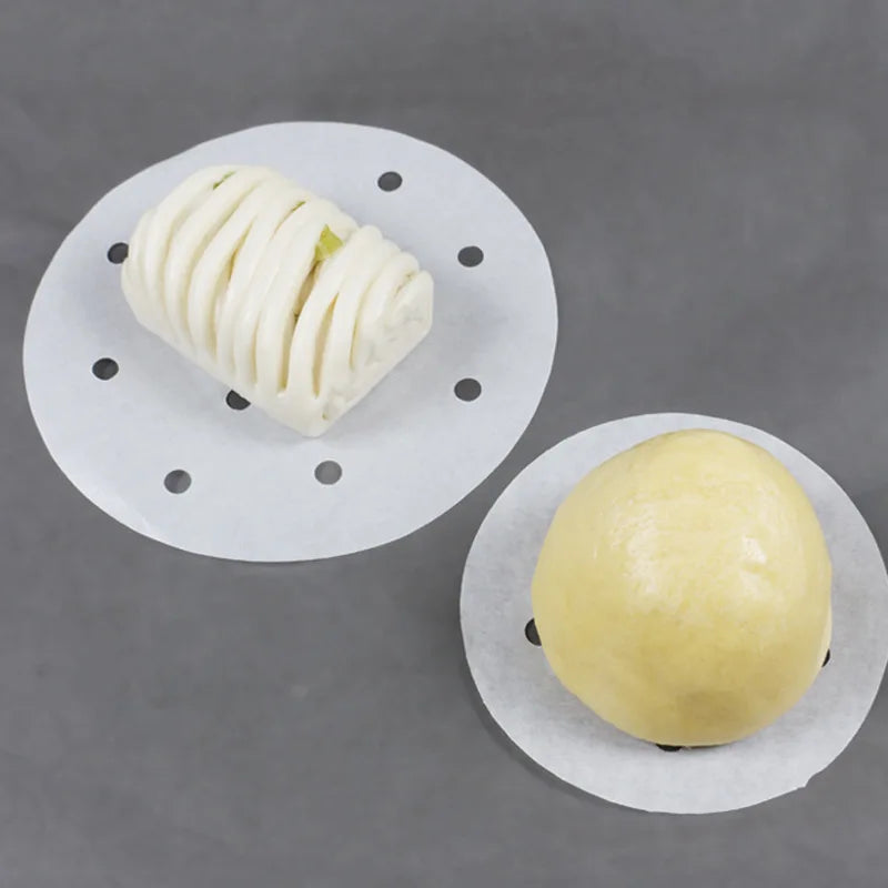 Round Steamer Paper For Dumplings Mat Bamboo Basket Air Fryer Oven Accessories Without Oil Baking Pastry Tools Kitchen Utensils