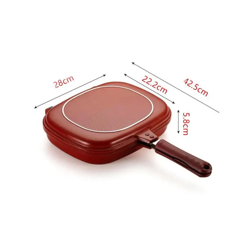 32Cm Double Sided Frying Pan Non-Stick Barbecue Tool Cookware Grill Frying Pan Injection Molding Home Cooking Kitchen Supplies