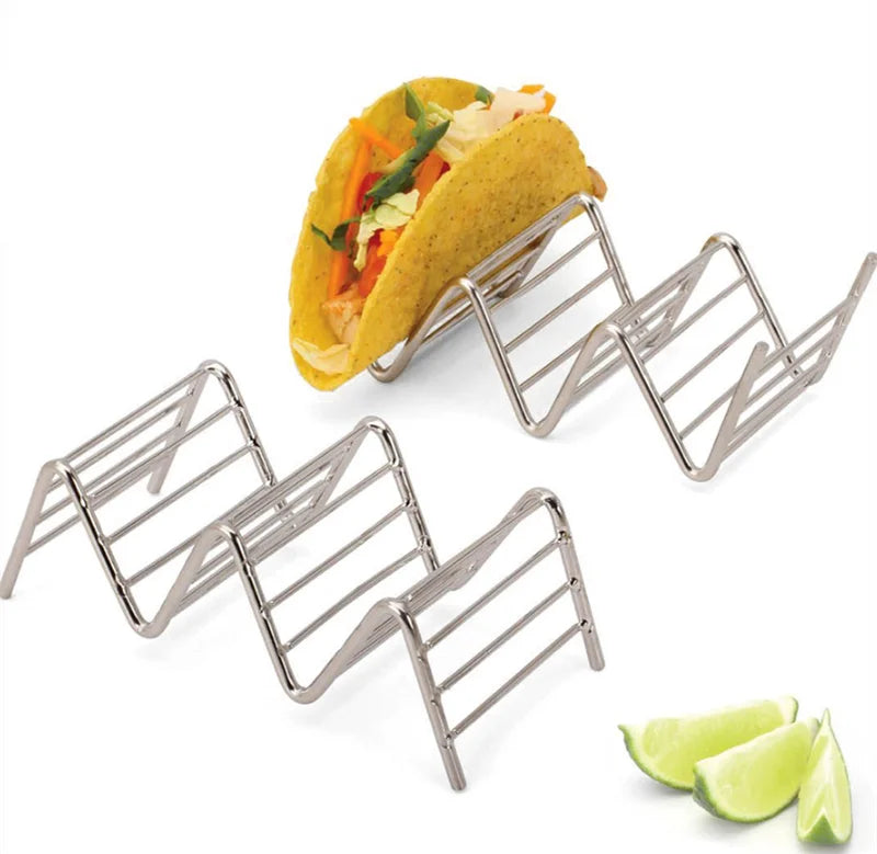 Taco Basket Holds 4 Shells Deep Fryer Taco Holder Baskets Taco Fry with Grip Handle French fries frying Fried basket tool