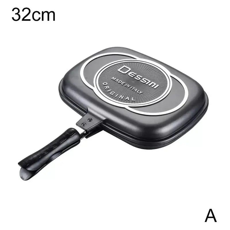 32Cm Double Sided Frying Pan Non-Stick Barbecue Tool Cookware Grill Frying Pan Injection Molding Home Cooking Kitchen Supplies