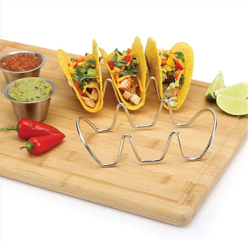 Taco Basket Holds 4 Shells Deep Fryer Taco Holder Baskets Taco Fry with Grip Handle French fries frying Fried basket tool