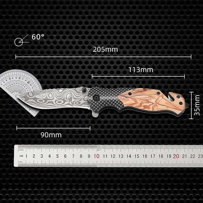 Portable Plastic Handle, Multi-purpose Folding Knife, Stainless Steel Blade, Camping and Tourism Cutting Tool