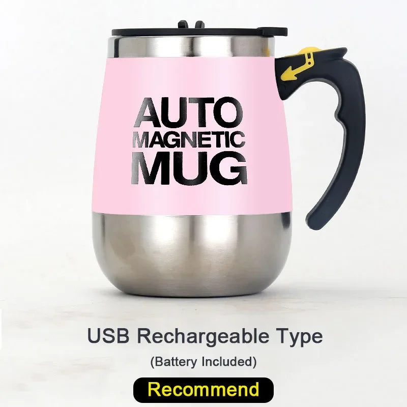 USB Rechargeable Self-Stirring Coffee Mug – Stainless Steel Auto Mixer Cup for Home, Office, Gifts