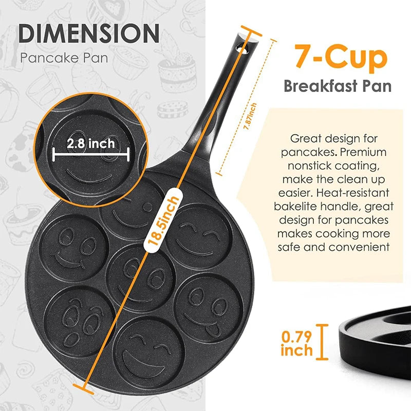 LMETJMA Smiley Face Pancake Pan 100% Non-stick