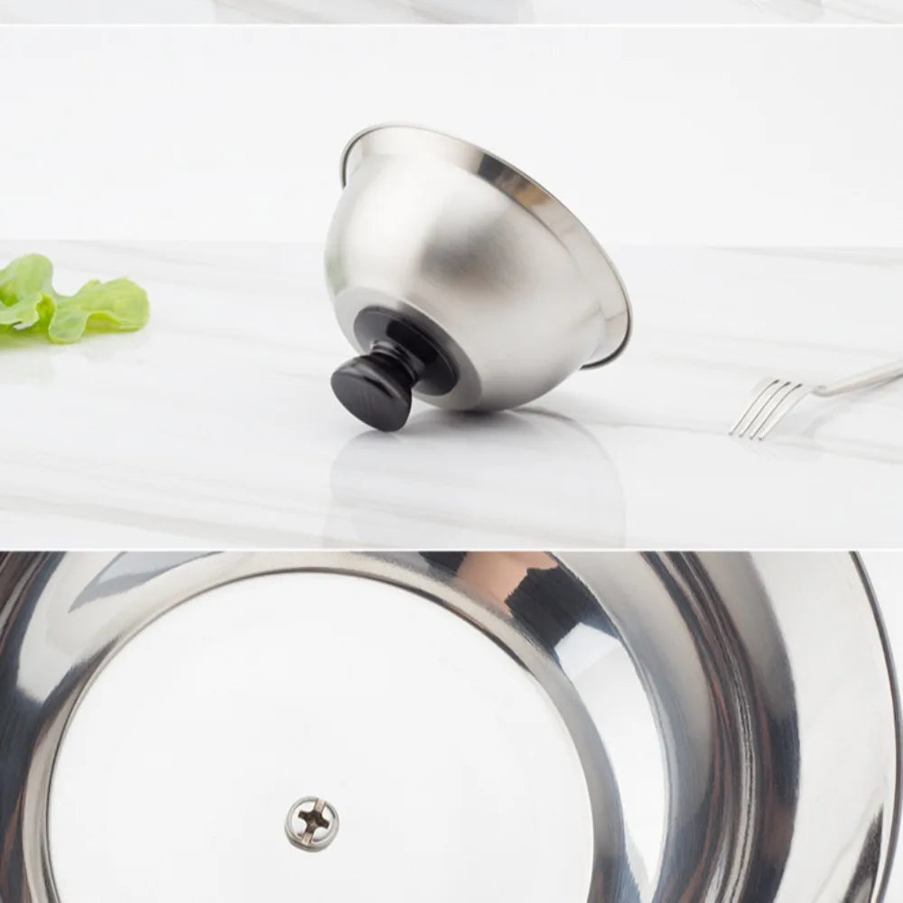 Stainless Steel Frying Pan Covers Barbecue Burgers Sandwiches Steak Round Pot Lids Cover Cookware Cheese Melting Dome
