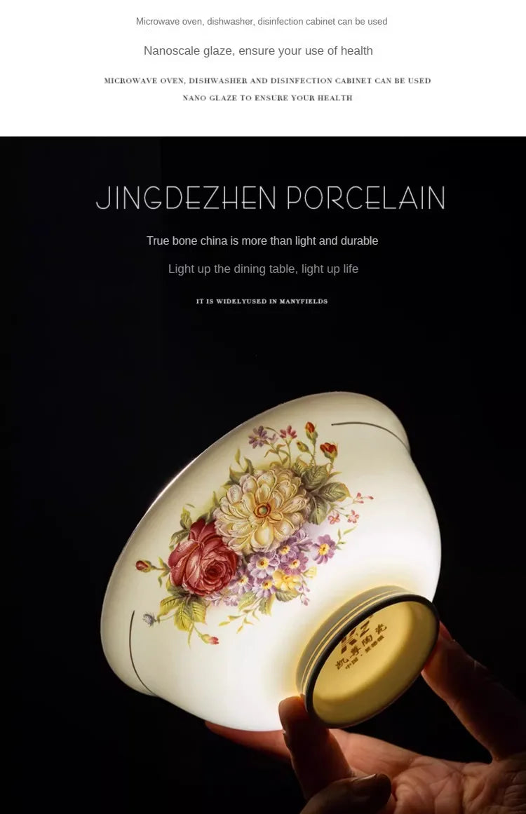 Exquisite European Style Bone China Bowl and Plate Set Luxurious Porcelain Bowl and Chopsticks Set