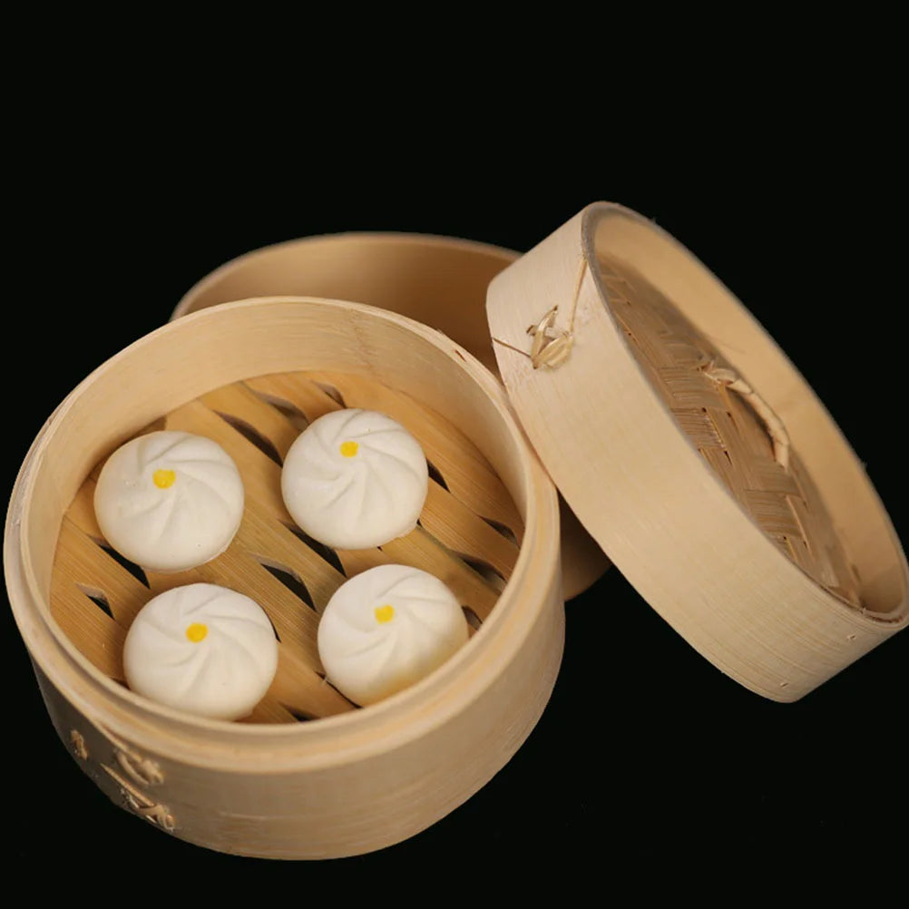 1 Set of Multi-function Bamboo Steamer Natural Bamboo Steaming Basket Chinese Food Steamer