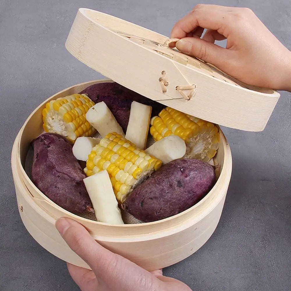 Bamboo Steamer Basket with Lid Dumpling Steamer Basket Chinese Steamer Basket Bamboo Steamer for Cooking Bao Buns Steam Basket