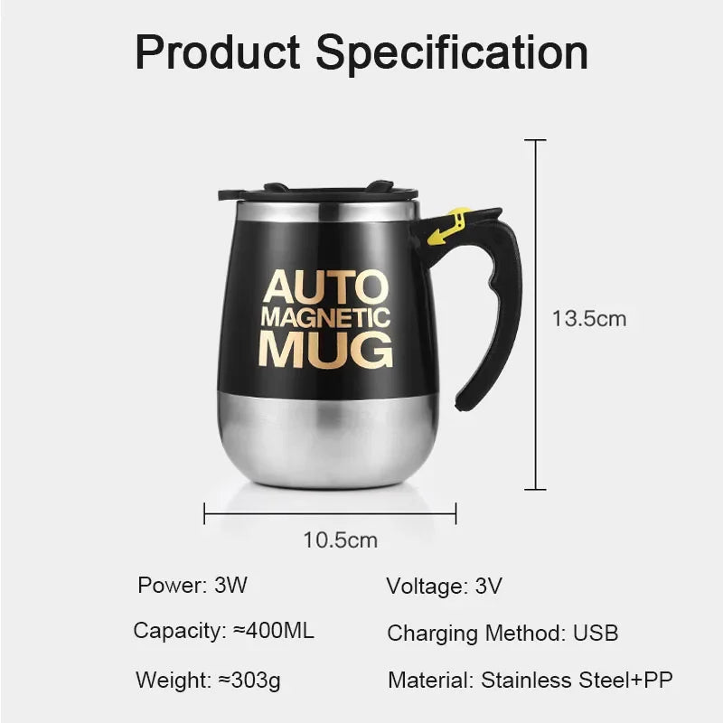 USB Rechargeable Self-Stirring Coffee Mug – Stainless Steel Auto Mixer Cup for Home, Office, Gifts