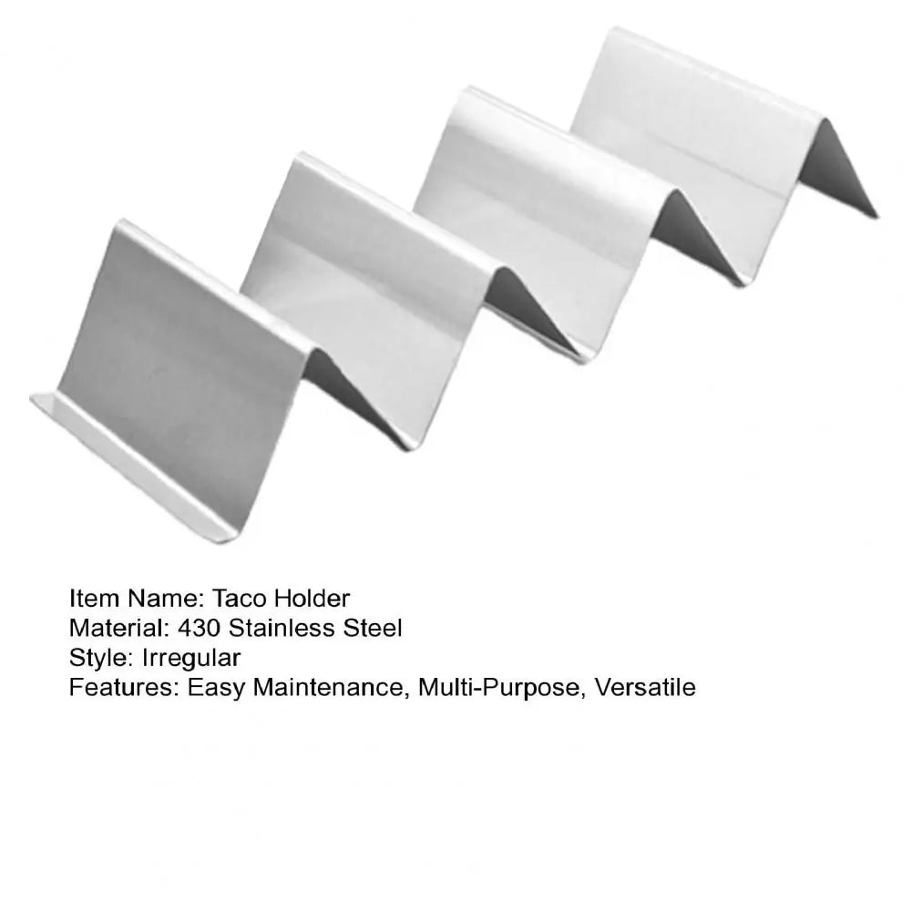 Stainless Steel Taco Holder Kitchen Taco Stand Reversible Holds 3 or 2 Tortillas Stackable Rack Triangular Taco Grill Mold