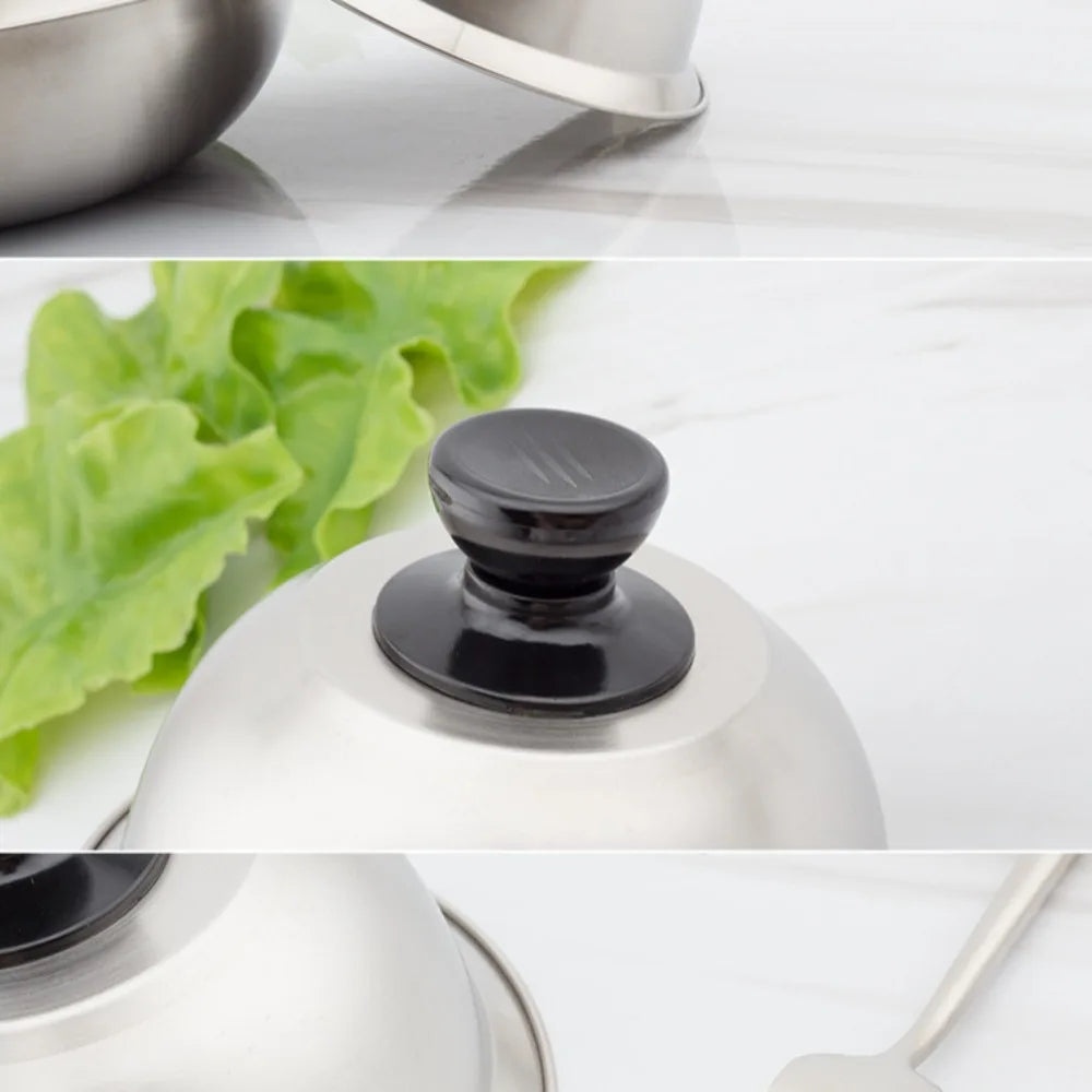 Stainless Steel Frying Pan Covers Barbecue Burgers Sandwiches Steak Round Pot Lids Cover Cookware Cheese Melting Dome