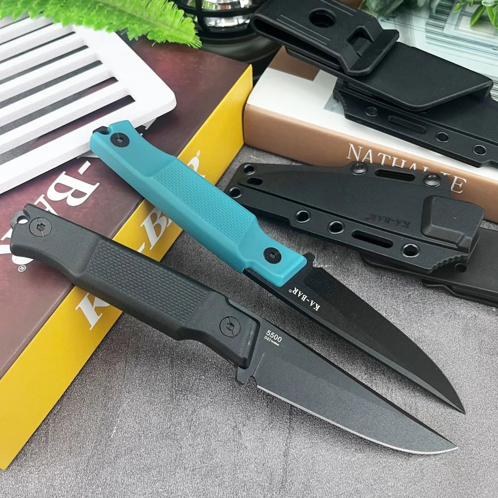 KB 5500 Straight Knife Nylon Fiber Handle 9Cr13Mov Blade High-quality Sharp Cutting Multi-functional Knife for Family Gatherings