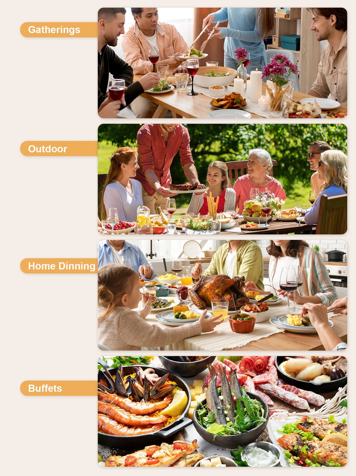 Electric Warming Tray – Rollable, Fast Heating Mat with 3-Level Temperature Control for Buffets & Home Use