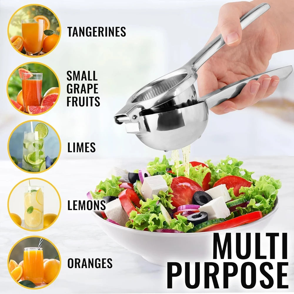Kitchen Lemon Squeezer Stainless Steel Premium Quality Heavy Duty Solid Metal Squeezer Bowl Large Manual Citrus Press Juicer