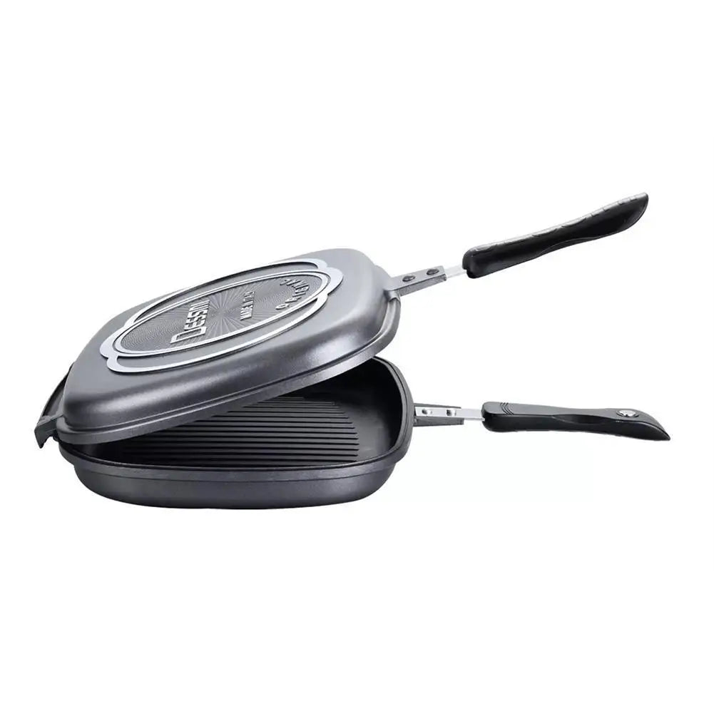 32Cm Double Sided Frying Pan Non-Stick Barbecue Tool Cookware Grill Frying Pan Injection Molding Home Cooking Kitchen Supplies