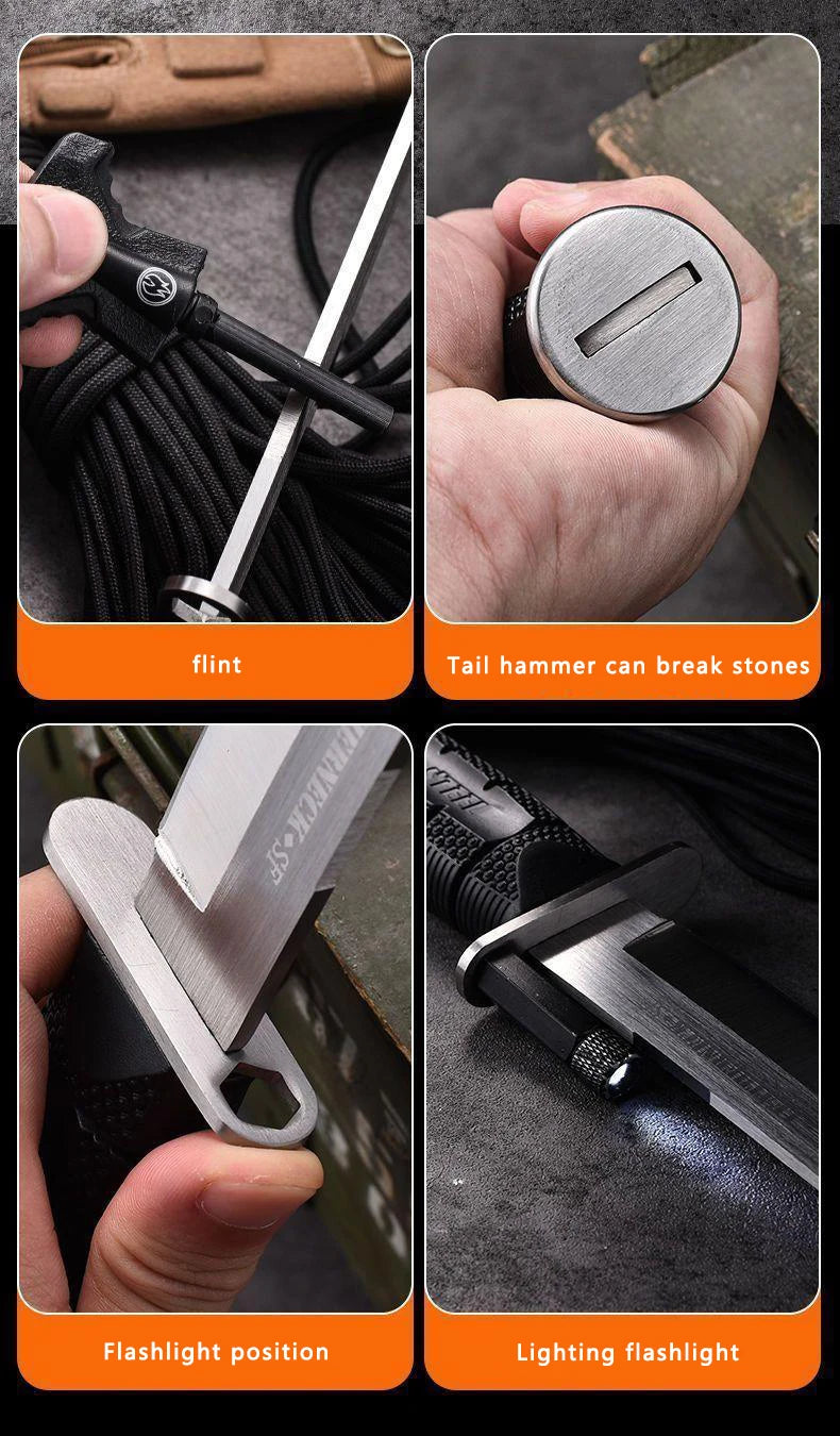 K Sheath Outdoor Straight Knife Camping Style Portable Fishing Straight Knife Fruit Knife Portable Multi-Functional Knife