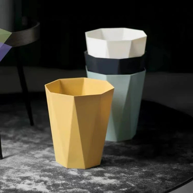 3D Household Trash Can Open Trash Basket Large-capacity Plastic Basket Toilet Paper Basket for Bathroom Bedroom Kitchen Office