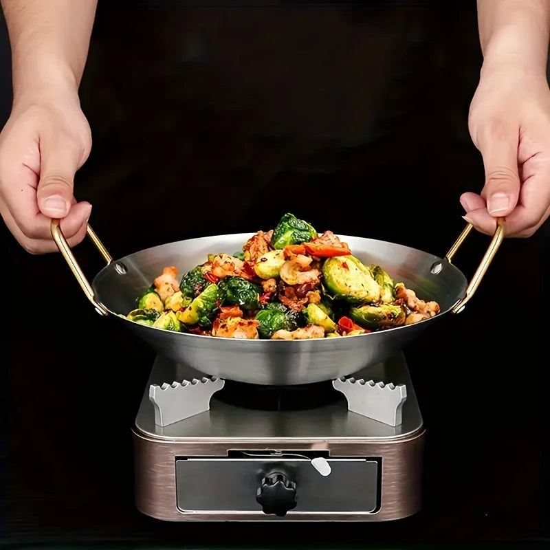 Stainless Steel Wok,Thickened Soup Pot, Round Bottom Pot For Restaurant Kitchen And Outdoor Camping Small hotpot round bottomed