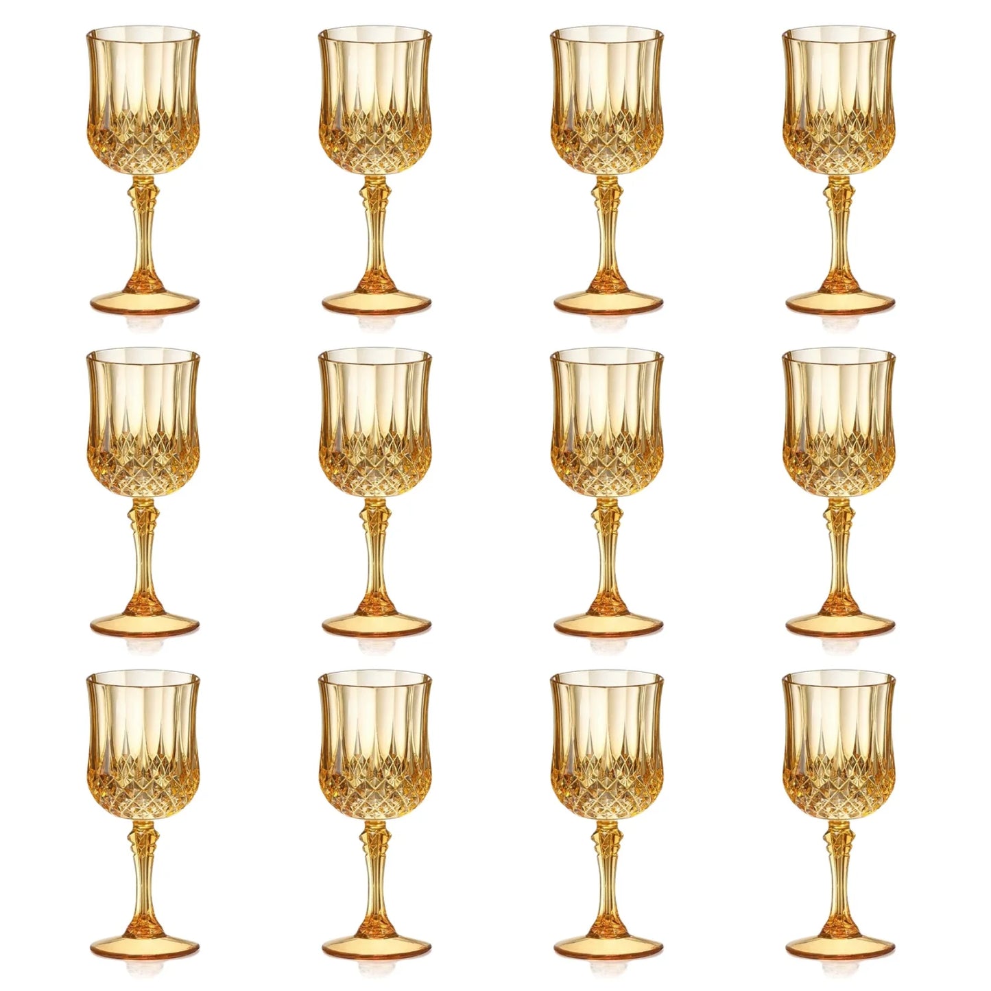 12/24 Pcs 7oz Plastic Wine Glasses Drinking Glasses Unbreakable Wedding Glassware Reusable Drinkware Champagne Flutes Goblets