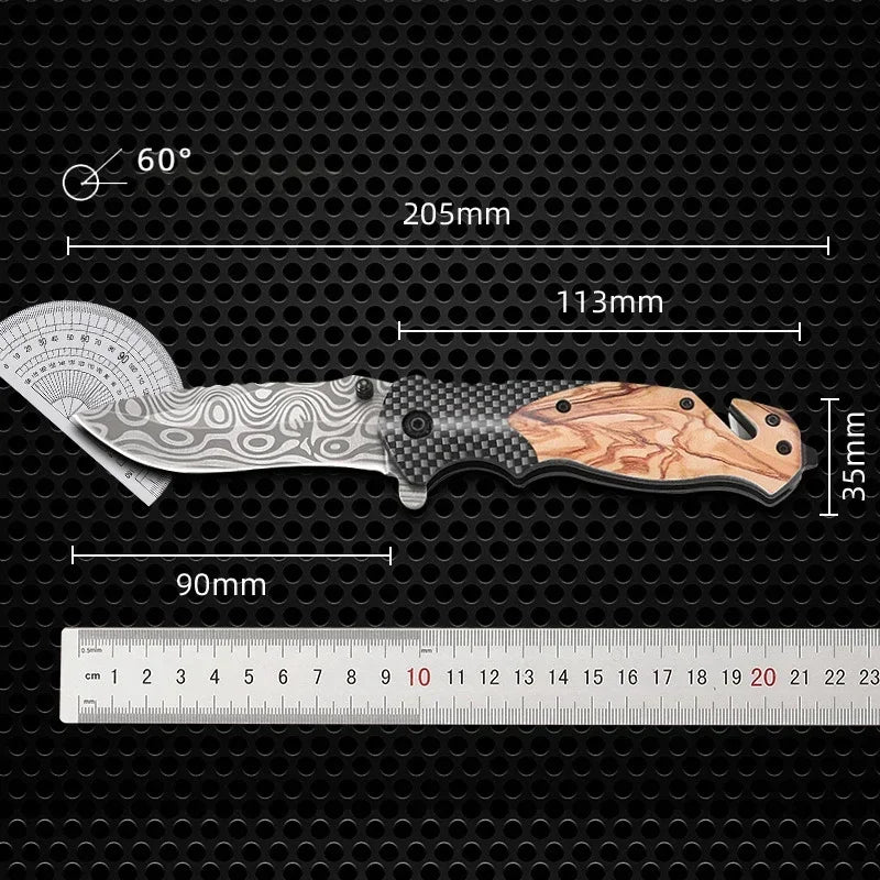 Portable Plastic Handle, Multi-purpose Folding Knife, Stainless Steel Blade, Camping and Tourism Cutting Tool