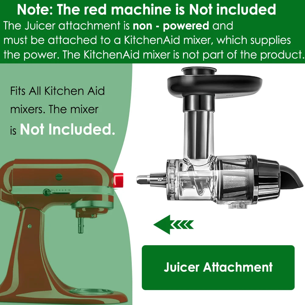 Masticating Juicer Attachment for KitchenAid All Models Stand Mixers