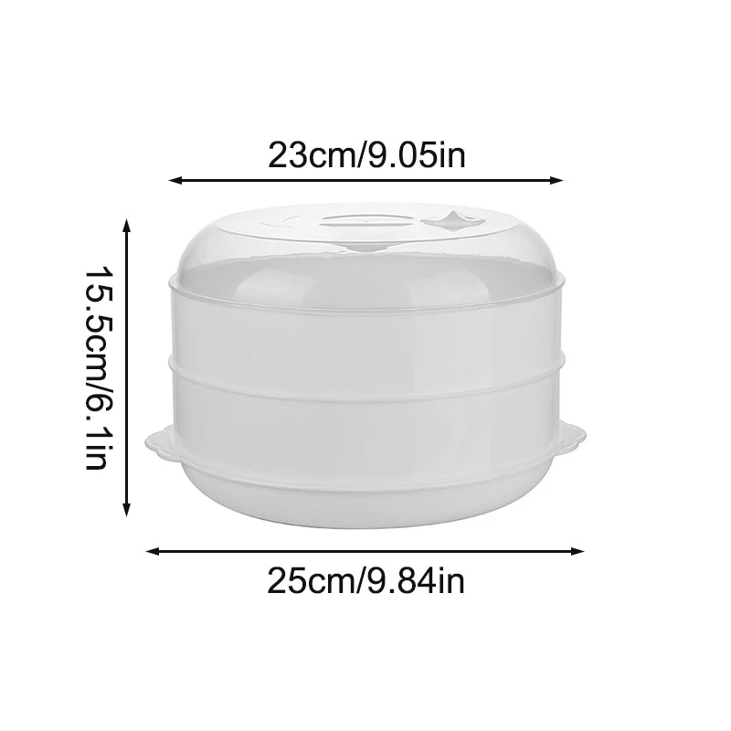 1PC Double Microwave Oven Special Steamer Box Multi-Function Hot Steamed Bun Large CapacityTray Household Heating Appliance