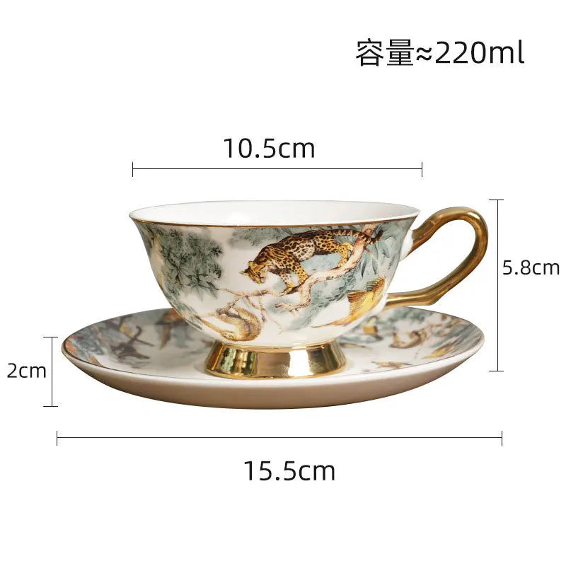 Equatorial jungle bone china tableware decorative plate porch ornament coffee cup plate western food plate hotel tableware