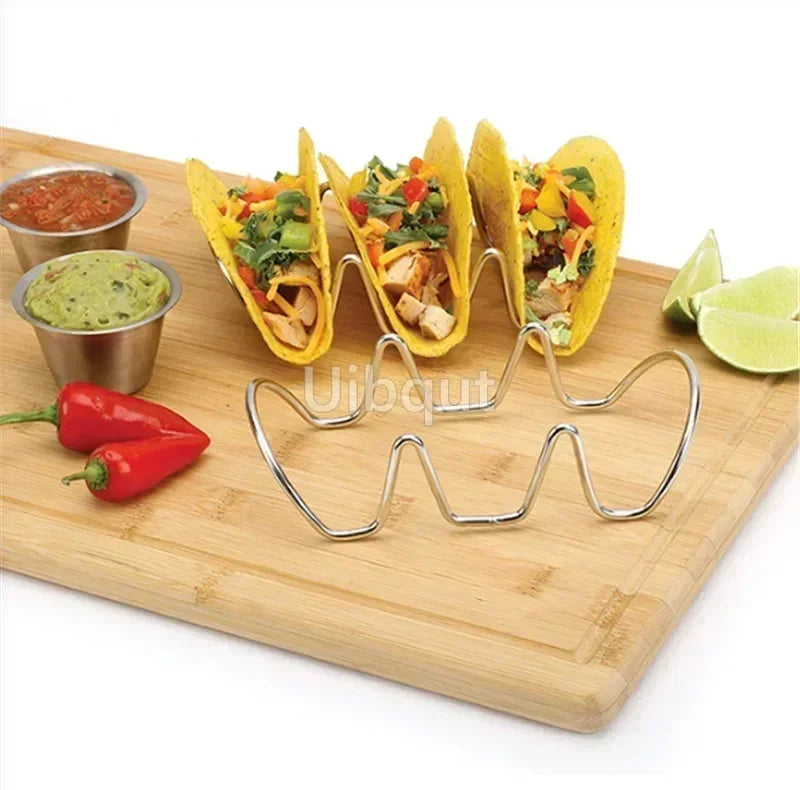 Taco Basket Holds 4 Shells Deep Fryer Taco Holder Baskets Taco Fry with Grip Handle French fries frying Fried basket tool