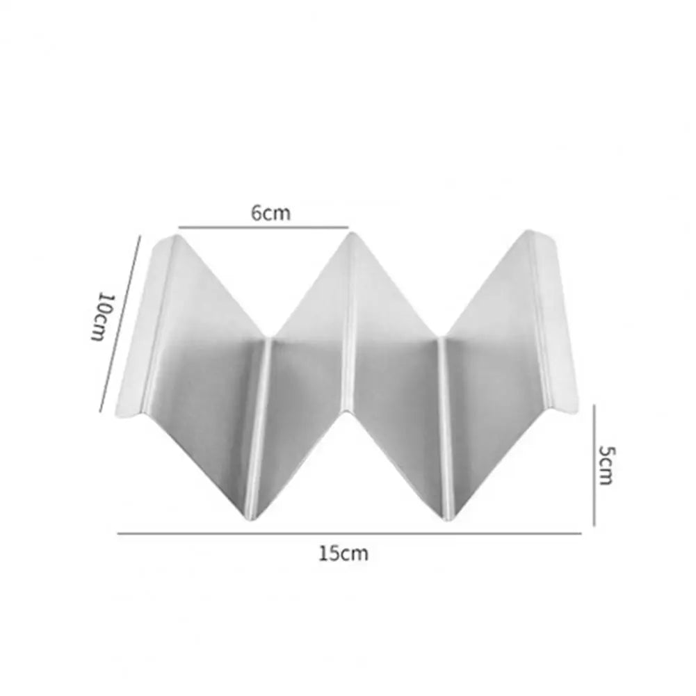 Stainless Steel Taco Holder Kitchen Taco Stand Reversible Holds 3 or 2 Tortillas Stackable Rack Triangular Taco Grill Mold
