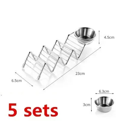 Taco Basket Holds 4 Shells Deep Fryer Taco Holder Baskets Taco Fry with Grip Handle French fries frying Fried basket tool