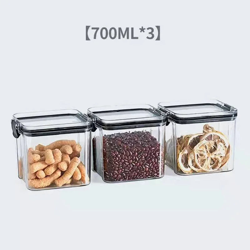 460–1800ml Stackable Airtight Food Storage Container Set – Plastic Kitchen Jars for Multigrain, Tea, Dried Fruit & More
