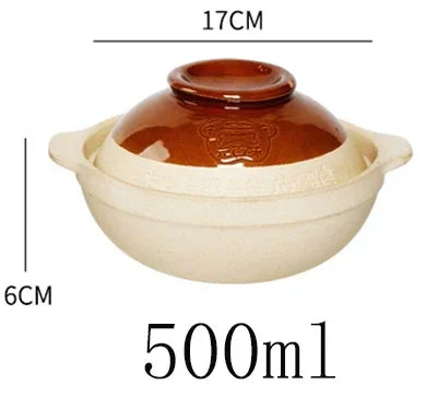 500ml 750ml Chaoshan Chaozhou Casserole Rice Noodle Casserole Porridge Pottery Pot With Double Ear Clay Pot