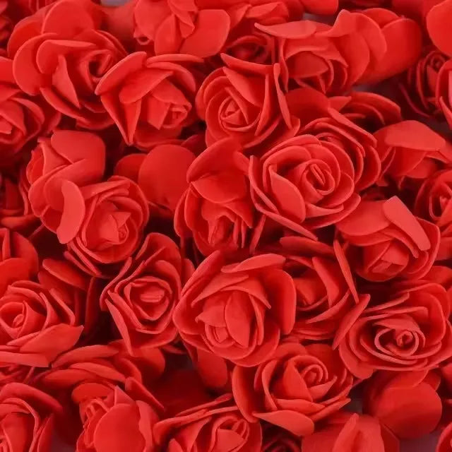 1000x Artificial Red Foam Rose Heads DIY Teddy Bear Rose Flowers Head Bouquet for Wedding Valentine's Day Party Home Decoration