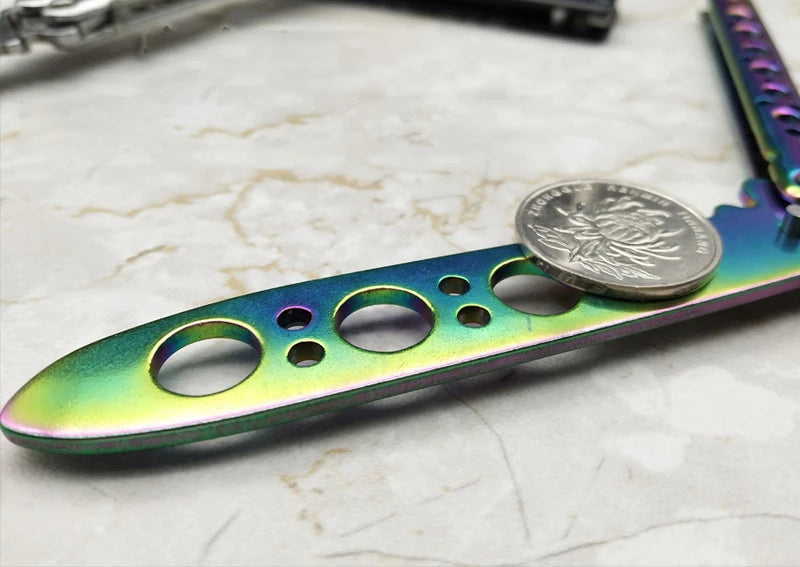 Portable Butterfly Training Knife Foldable Pocket Flail Knife Uncut Blade Butterfly Comb Training Tool