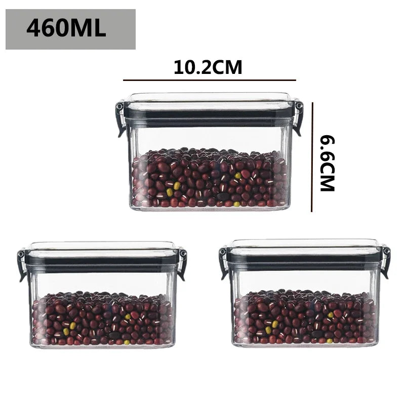 460–1800ml Stackable Airtight Food Storage Container Set – Plastic Kitchen Jars for Multigrain, Tea, Dried Fruit & More