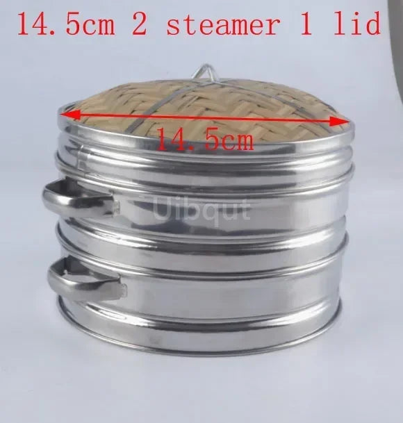 14 to 30cm Stainless Steel Cookware Bamboo Steamer with lid Chinese Kitchen Cookware For Cooking Fish Rise Pasta Vegetables Dim