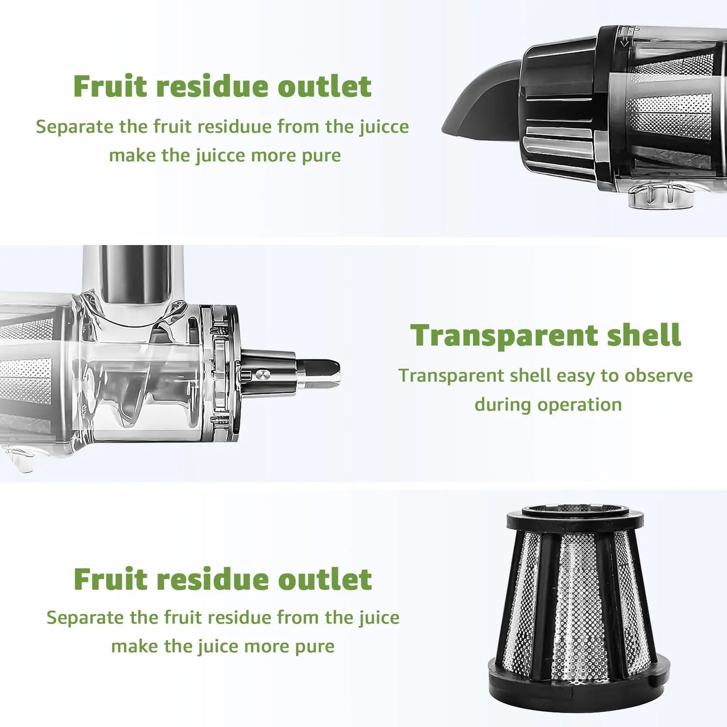 Masticating Juicer Attachment for KitchenAid All Models Stand Mixers