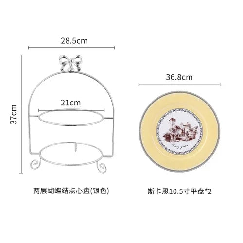Nordic retro European tableware porcelain plates cups saucers pots high-end luxury sets creative home gifts