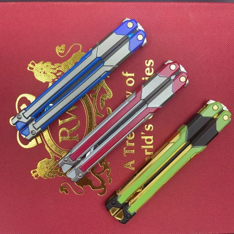Hot Valorant Game Merch Craft Toy, 20 Cm (7.8 Inches), Foldable RGX Butterfly Knife, Zinc Alloy Metal, Comes with Sheath