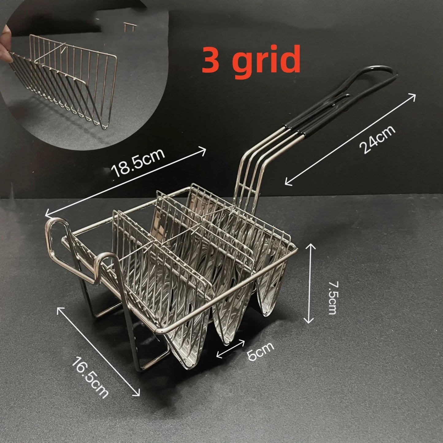 Taco Basket Holds 4 Shells Deep Fryer Taco Holder Baskets Taco Fry with Grip Handle French fries frying Fried basket tool