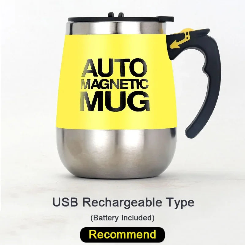 USB Rechargeable Self-Stirring Coffee Mug – Stainless Steel Auto Mixer Cup for Home, Office, Gifts