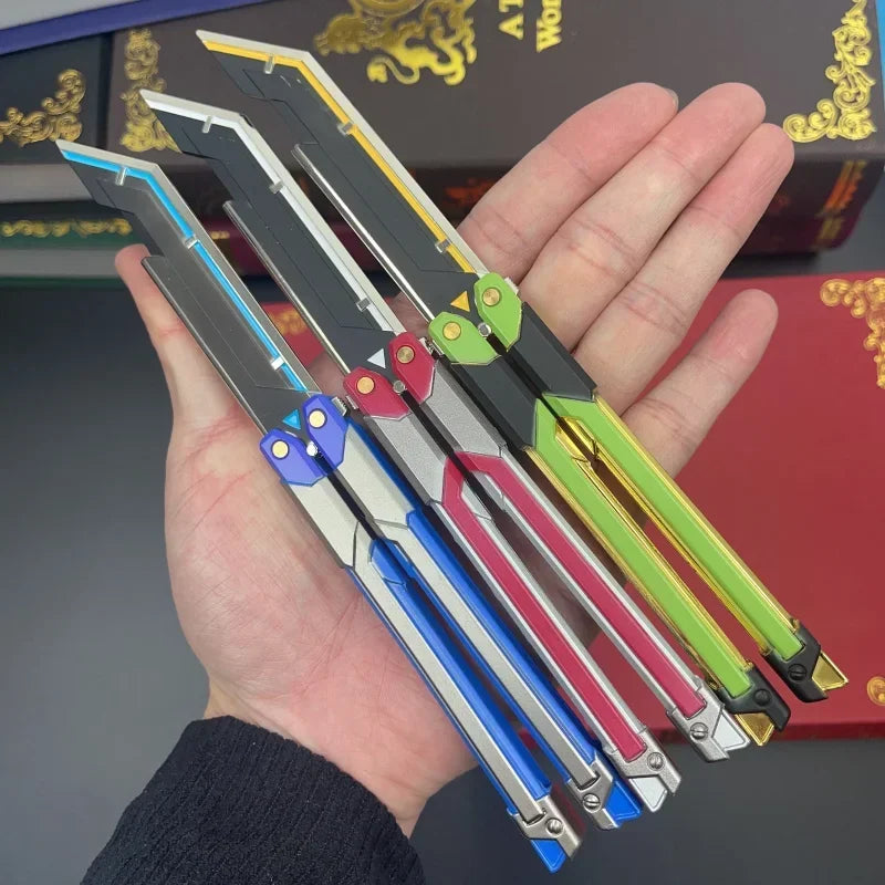 Hot Valorant Game Merch Craft Toy, 20 Cm (7.8 Inches), Foldable RGX Butterfly Knife, Zinc Alloy Metal, Comes with Sheath