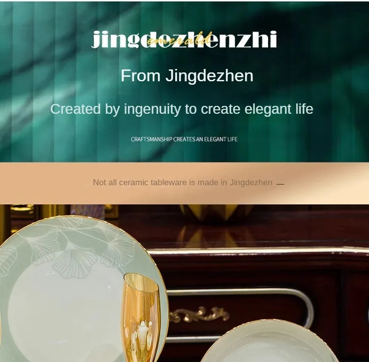 New Bone China Dinnerware Set with Colorful Glaze Elegant Bowls and Plates for Home Ceramic Bowls and Plates Set