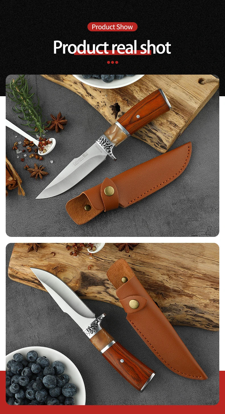 Wild Survival Self-defense Knife,Portable Mini Pocket Knife Stainless Steel Fruit Knife Meat Knife Suitable For Outdoor camping
